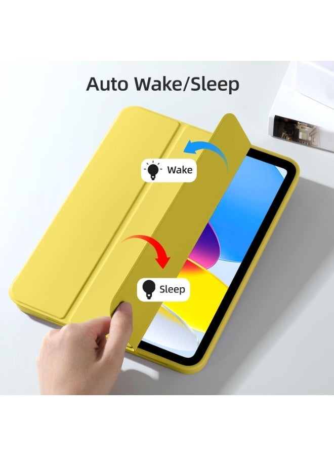 جراب لجهاز iPad (A16) الجيل الحادي عشر 11 بوصة 2025، جراب لجهاز iPad الجيل العاشر 2022 10.9 بوصة مع حامل قلم، غطاء خلفي ناعم من مادة TPU، غطاء حماية ذكي ثلاثي الطيات، خاصية التشغيل/الإيقاف التلقائي - Image 2