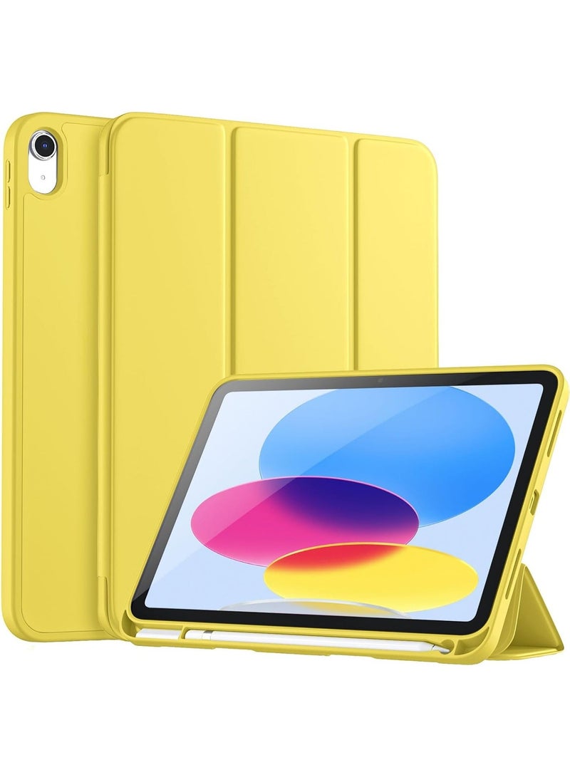 جراب لجهاز iPad (A16) الجيل الحادي عشر 11 بوصة 2025، جراب لجهاز iPad الجيل العاشر 2022 10.9 بوصة مع حامل قلم، غطاء خلفي ناعم من مادة TPU، غطاء حماية ذكي ثلاثي الطيات، خاصية التشغيل/الإيقاف التلقائي - Image 1