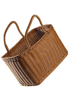 SYOSI African Market Basket Large Oval Plastic Basket with Handle Grocery Bag Shopping Bag  - Image 1