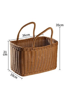 SYOSI African Market Basket Large Oval Plastic Basket with Handle Grocery Bag Shopping Bag  - Image 3
