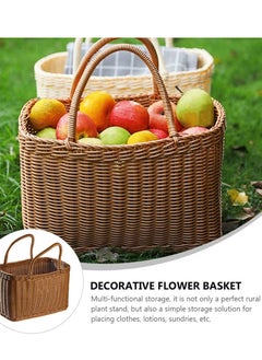 SYOSI African Market Basket Large Oval Plastic Basket with Handle Grocery Bag Shopping Bag  - Image 5