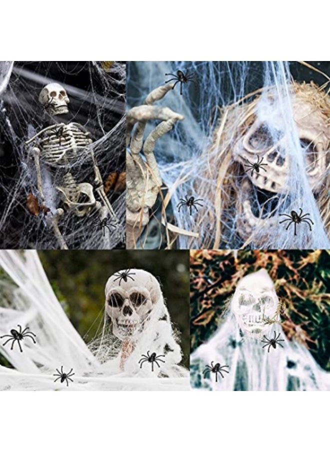 Generic - 7M Large Festival Spider Web Decor 150cm Giant Spider 20Pcs Little Spider Outside Yard Party Haunted House Decor - Image 1