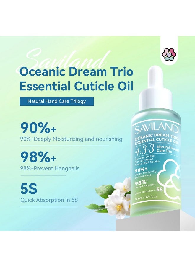 Saviland Cuticle Oil Triple Essential 50Ml Vitamin E & C Jasmine Gentian Grapeseed Nail Growth Oil Ultra Repair Nourish Soothe Cuticle Oil For Nails Plantbased Strengthener For Weak Nail  - Image 2