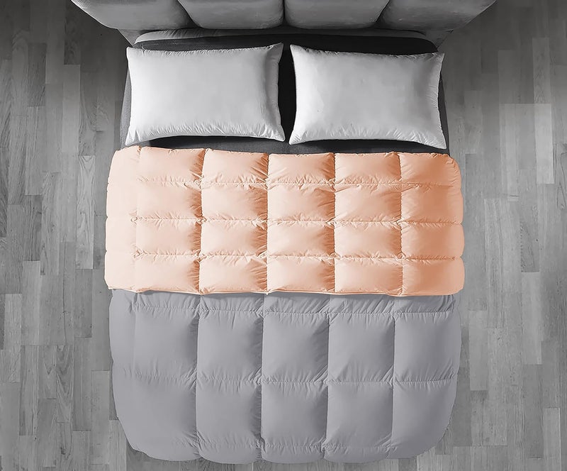 Filbert Premium 300 GSM Comforter Super Soft Fluffy Revesible Comforter 60 x 90 Inches152cm x 228cm Single Bed ComforterSilverPeach - Image 3