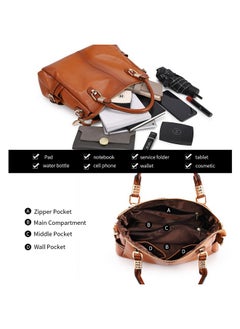Kattee Women'S Genuine Leather Purses And Handbags, Satchel Tote Shoulder Bag (Brown)  - Image 5