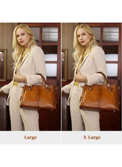 Kattee Women'S Genuine Leather Purses And Handbags, Satchel Tote Shoulder Bag (Brown)  - Image 2