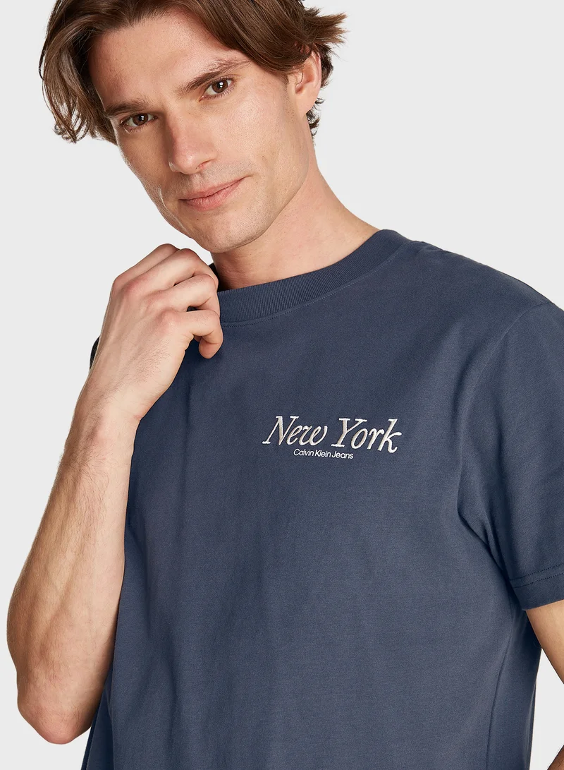 Calvin Klein Jeans Logo Print Crew Neck T-Shirt