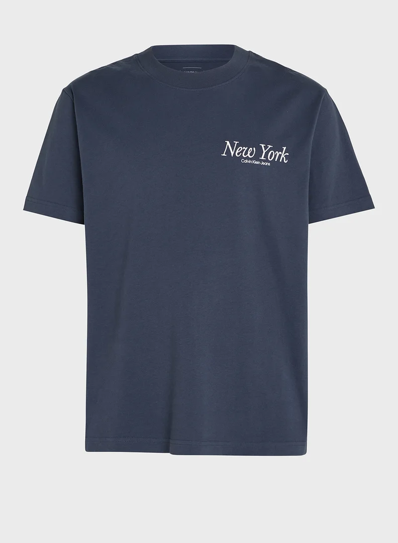 Calvin Klein Jeans Logo Print Crew Neck T-Shirt