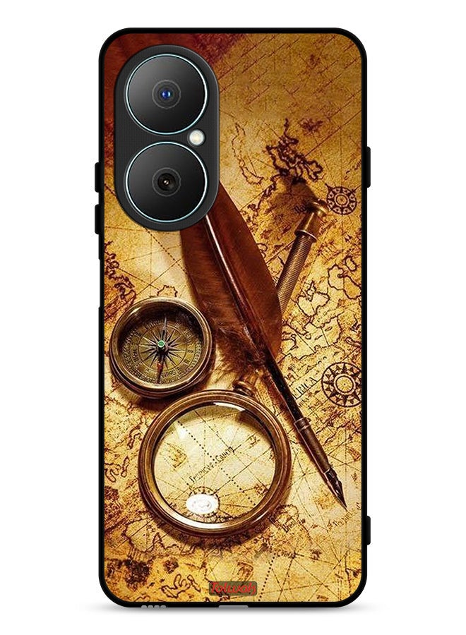 Tolwak Huawei Nova Y73 Protective Case Cover Vintage Compass