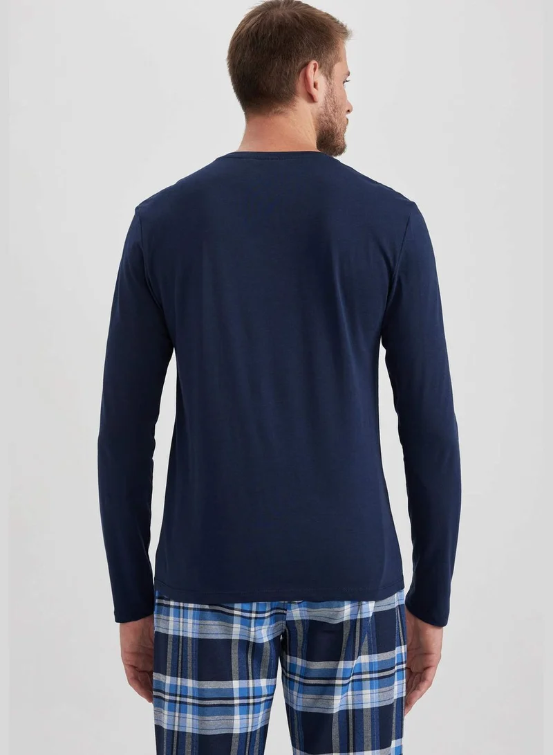 DeFacto  Man Slim Fit Crew Neck Long Sleeve Homewear Knitted Tops for Men | Best Price UAE