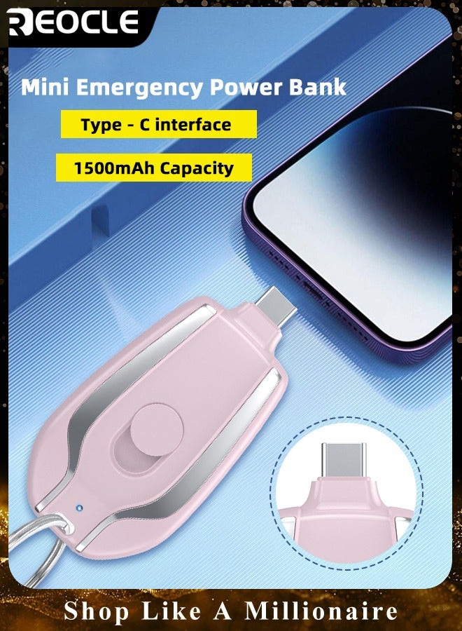 Mini Portable Charger Power Bank 1500mAh Portable Phone Charger UltraCompact PD Fast Charging Battery Pack for iPhone 14/14 Plus/14 Pro Max/13/Pro Max/12 and More