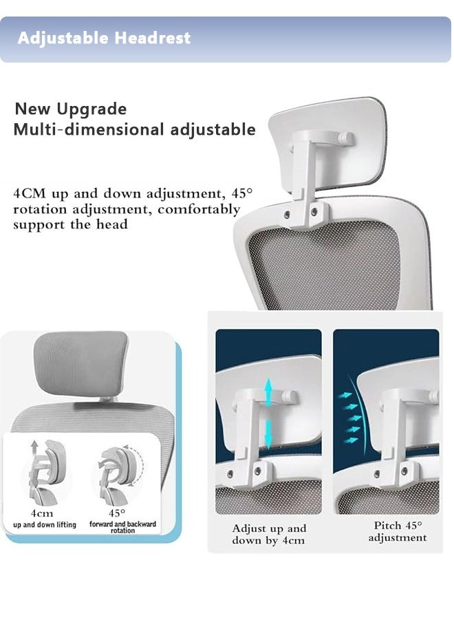 Bolivia's Ergonomic Office Chair - Adjustable Height,With Headrest,Swivel Metal Leg - Comfortable Desk Chair for Home & Office Use  (White)  - Image 3