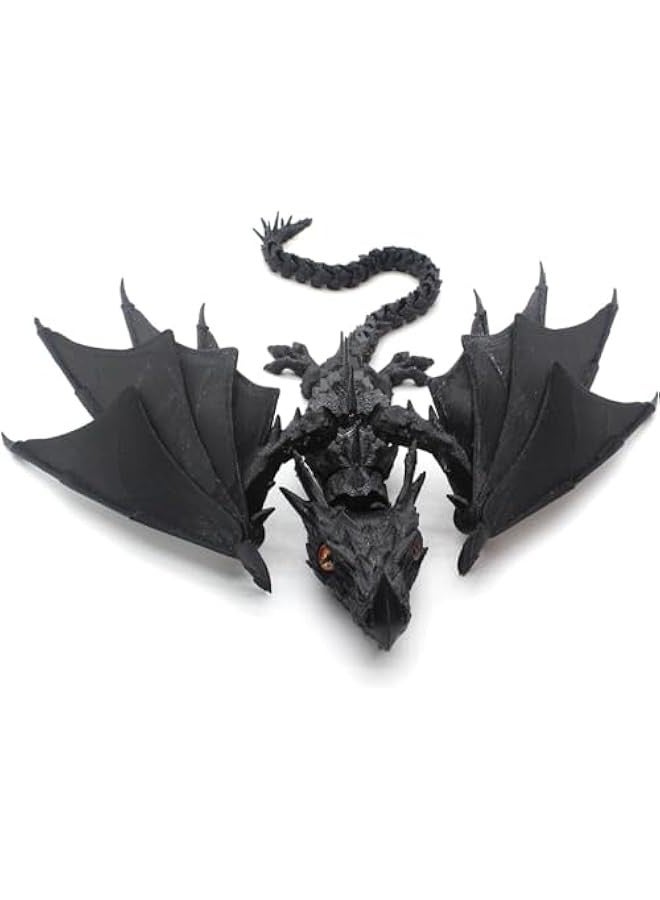 Feathered Wyvern Dragon, 3D Printed Articulated Dragon, Crystal Dragon Fidget Dragon, 3D Printed Dragon with Wings, Adjustable Wings Articulated Dragon, Desktop Pet (J)  - Image 3