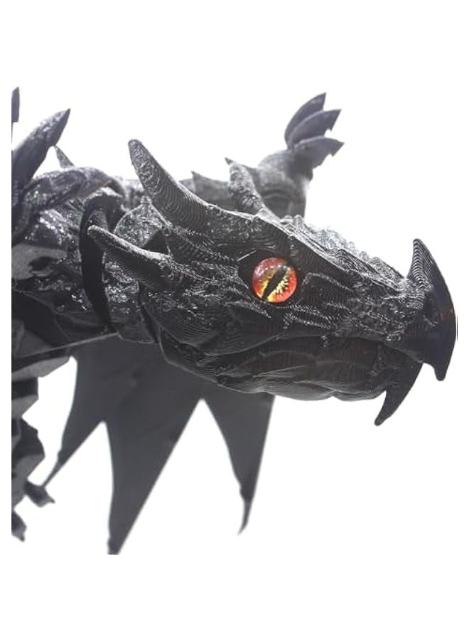 Feathered Wyvern Dragon, 3D Printed Articulated Dragon, Crystal Dragon Fidget Dragon, 3D Printed Dragon with Wings, Adjustable Wings Articulated Dragon, Desktop Pet (J)  - Image 4
