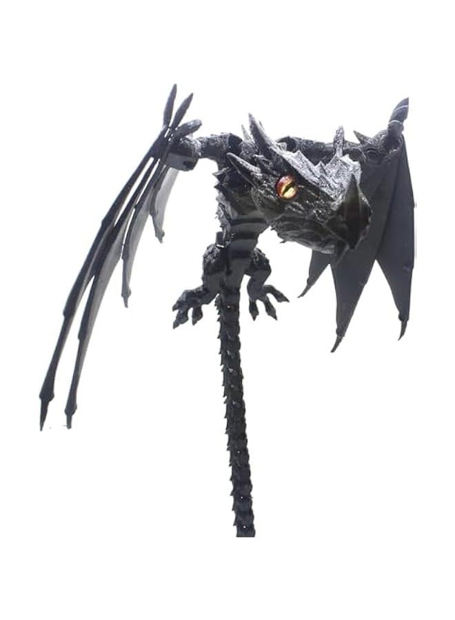 Feathered Wyvern Dragon, 3D Printed Articulated Dragon, Crystal Dragon Fidget Dragon, 3D Printed Dragon with Wings, Adjustable Wings Articulated Dragon, Desktop Pet (J)  - Image 5