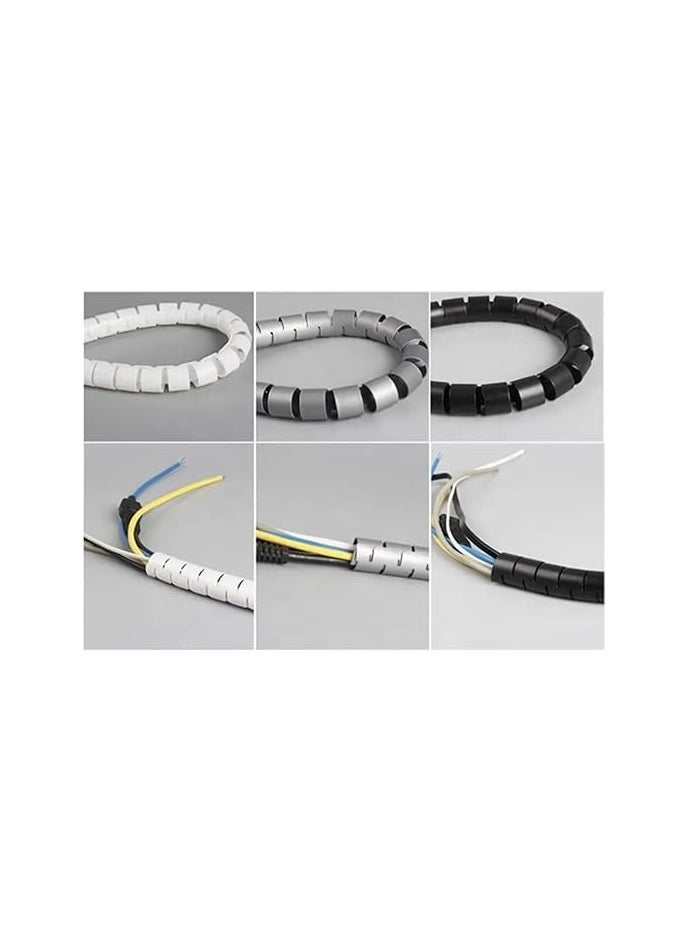 Generic High Quality Flexible Spiral Cord Protector, Electrical Computer Cord Organizer for Cable Management, Spiral Cable Wrap Sleeve 2M, 25mm (Black)  - Image 1