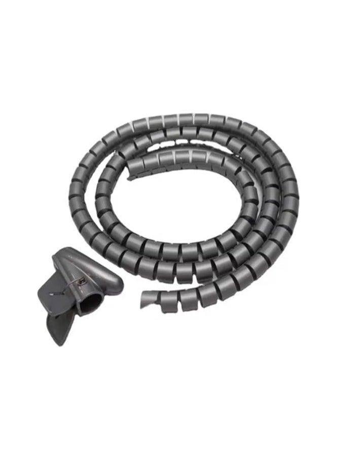 Generic High Quality Flexible Spiral Cord Protector, Electrical Computer Cord Organizer for Cable Management, Spiral Cable Wrap Sleeve 2M, 25mm (Black)  - Image 3