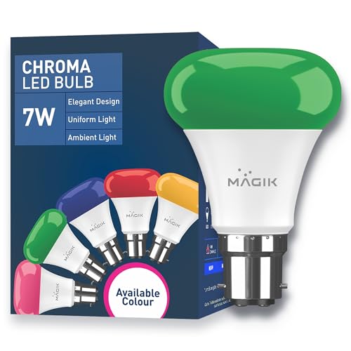 MAGIK Chroma 7W (Green) LED Bulb | B22 Base | Vibrant Decorative Light for Home, Festive & Party Lighting | Energy Efficient | Pack of 1 - Image 1