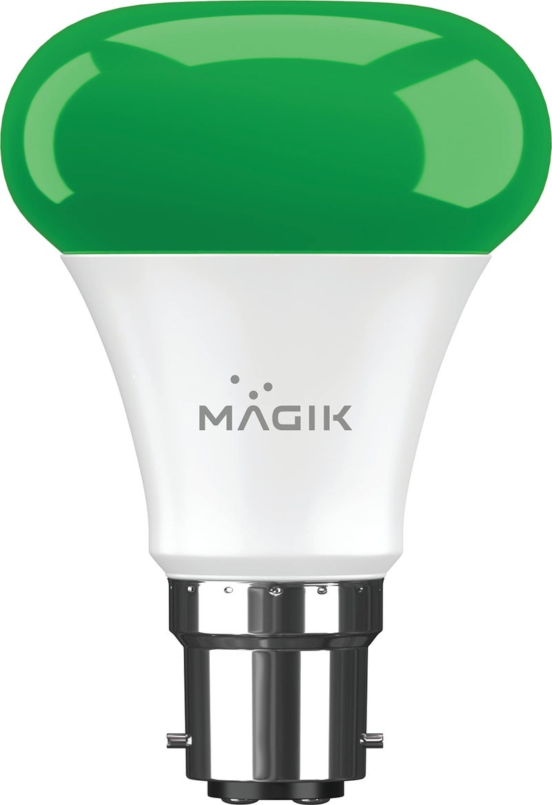 MAGIK Chroma 7W (Green) LED Bulb | B22 Base | Vibrant Decorative Light for Home, Festive & Party Lighting | Energy Efficient | Pack of 1 - Image 2