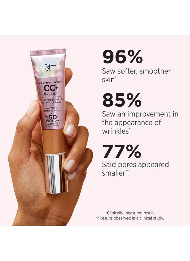 IT COSMETICS - Your Skin But Better Cc+ Cream Illumination Light Medium (C) Color Correcting Cream Full Coverage Foundation Hydrating Serum & Spf 50+ Sunscreen Radiant Finish 1.08 Fl Oz - Image 1