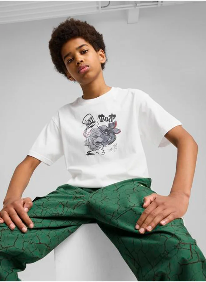 بوما Youth Relaxed Graphic T-Shirt