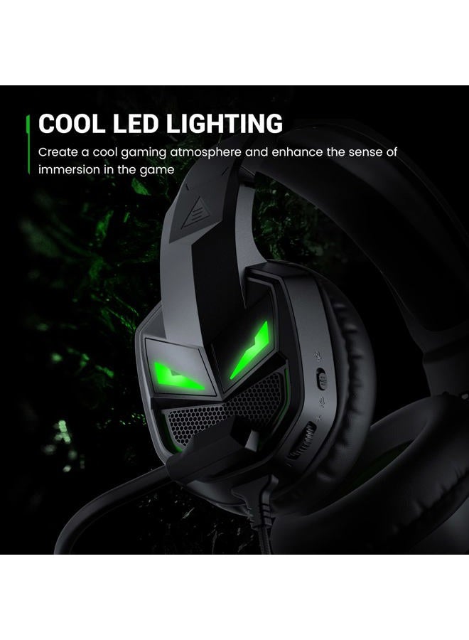 EKSA Fenrir Gaming Headset for Xbox One, PS4, PC, PS5, Mobile Devices - Gaming Headphones with Noise Cancelling Microphone, Comfortable Ear Pads, 50 mm Drivers, RGB Light, One Key Control - Image 5