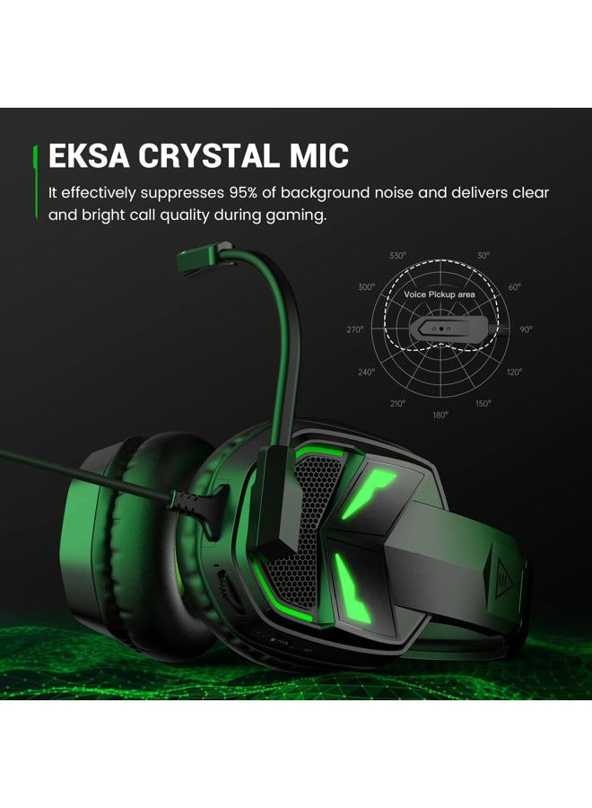 EKSA Fenrir Gaming Headset for Xbox One, PS4, PC, PS5, Mobile Devices - Gaming Headphones with Noise Cancelling Microphone, Comfortable Ear Pads, 50 mm Drivers, RGB Light, One Key Control - Image 3
