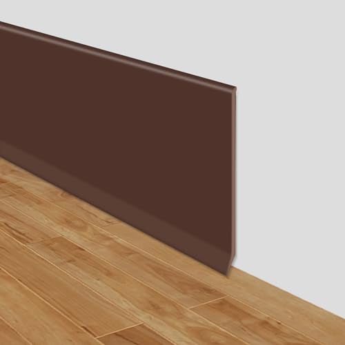 LSGCQ Flexible Baseboard Molding Trim 4 Inch x 40 Feet Self-Adhesive Vinyl Wall Base Peel and Stick Cove Base Rubber Wall Moulding Trim (Coffee) - Image 1