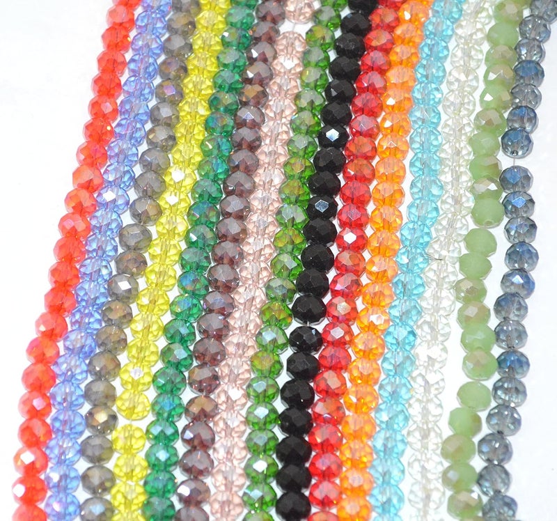 Catoterm Catotrem Faceted Glass Crystal Beads Strands Briolette Rondelle Crystal Beads Spacer for Jewelry Making 15 Colors 1350pcs 6MM - Image 4