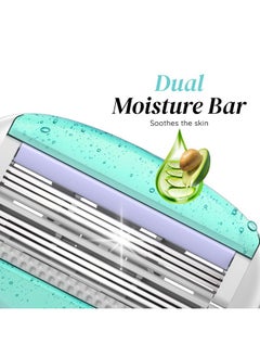 LetsShave Evior Trial Pack Shaving Razor Value Set For Women, 4 Blades + 1 Handle, Open Flow Cartridge, Dual Moisture Bar & Micro Comb Guard Bar, Razor For Women Underarms, Legs & Bikini Area  - Image 1