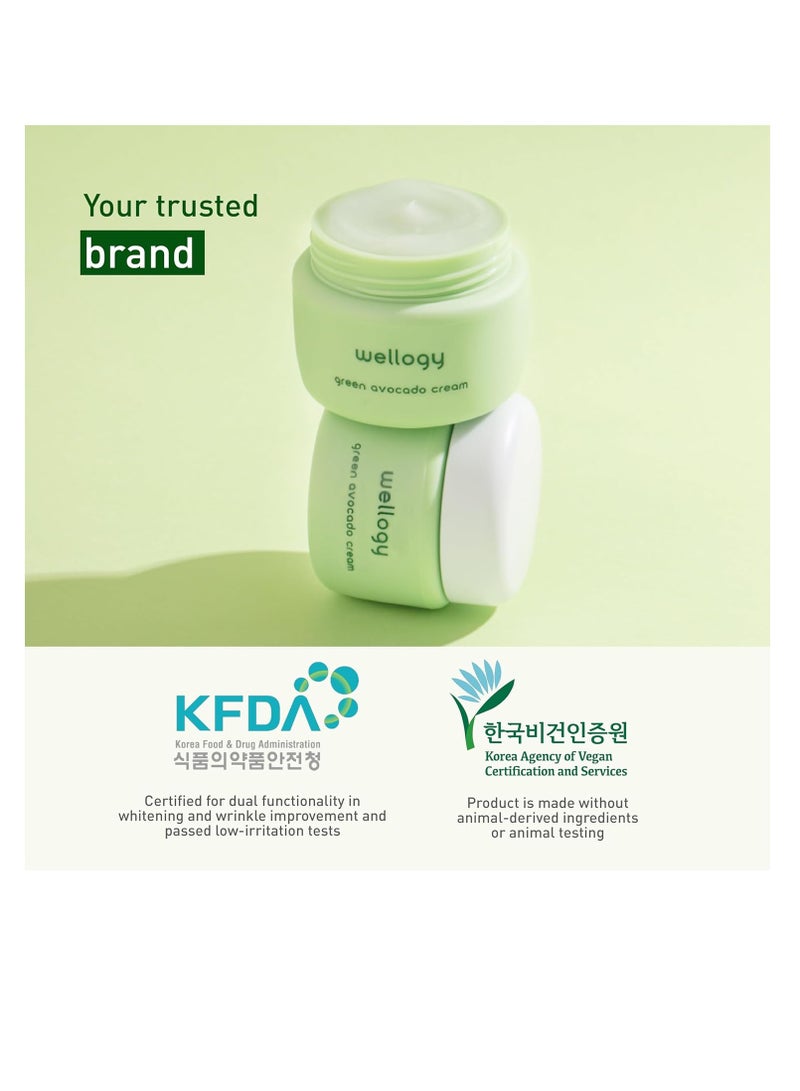 Wellogy Korean Daily Niacinamide Moisturizer Face Cream with Vitamin C and Natural Green Avocado | Normal to Combination Skin | Vegan, Moisture Boost, Lightweight Formula for Hydrated Skin | 55ml - Image 3