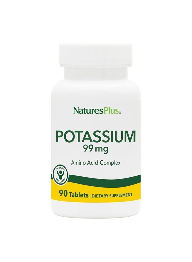 Natures Plus Nature's Plus Potassium 99 mg, 90 Tablets - Supports Healthy Electrolyte Balance & Overall Well-Being - Gluten Free, Vegetarian - 90 Servings - Image 1