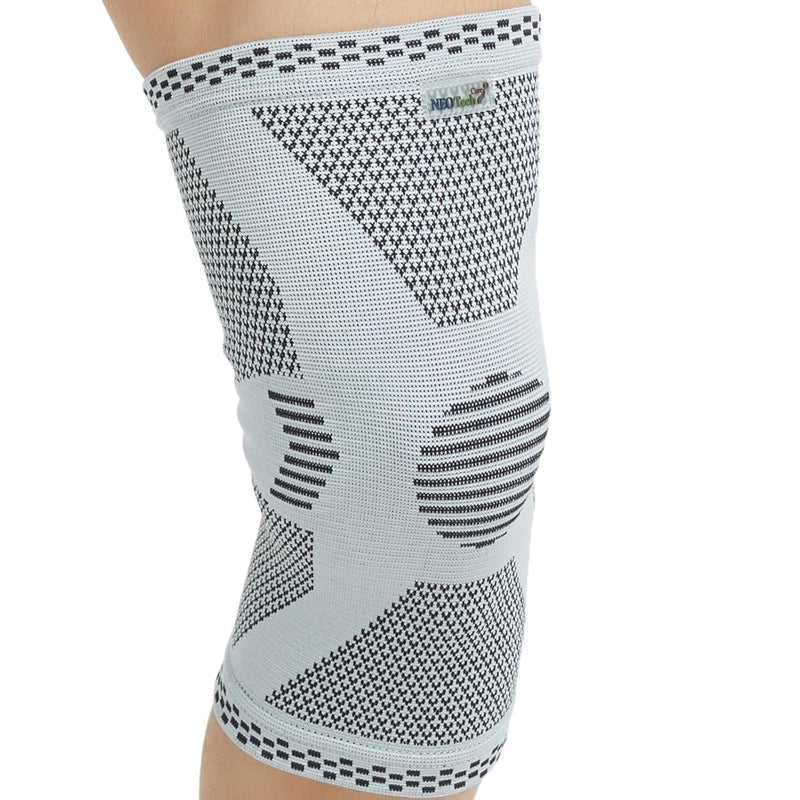 Neotech Care Bamboo Fiber Knee Support Lightweight Elastic Comfortable Breathable Fabric Sleeve Brace for Men Women Youth Right or Left Grey Colour Size L 1 Unit - Image 1