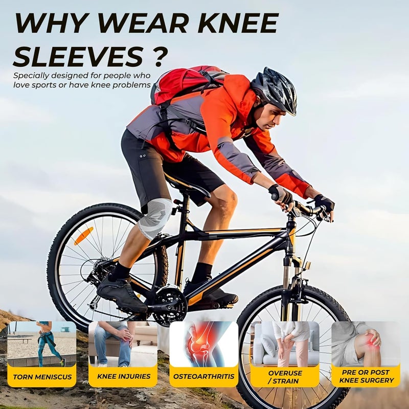 Neotech Care Bamboo Fiber Knee Support Lightweight Elastic Comfortable Breathable Fabric Sleeve Brace for Men Women Youth Right or Left Grey Colour Size L 1 Unit - Image 4