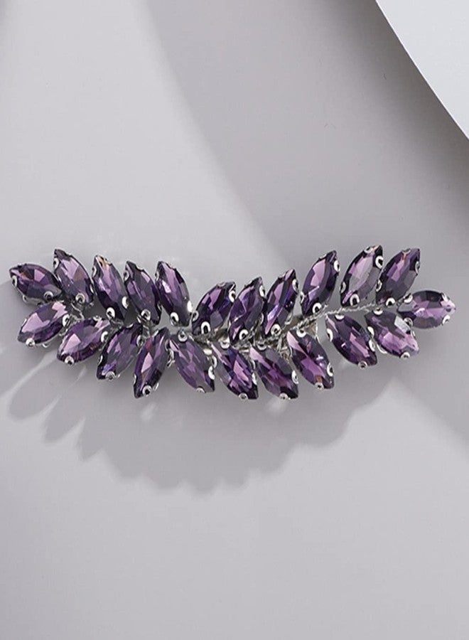 BERYUAN Purple Color Crystal Hair Clip for Women and Girls Crystals Hair Clip Prom Party Hair Pieces Bridal Bridesmaid Hair Accessories - Image 1