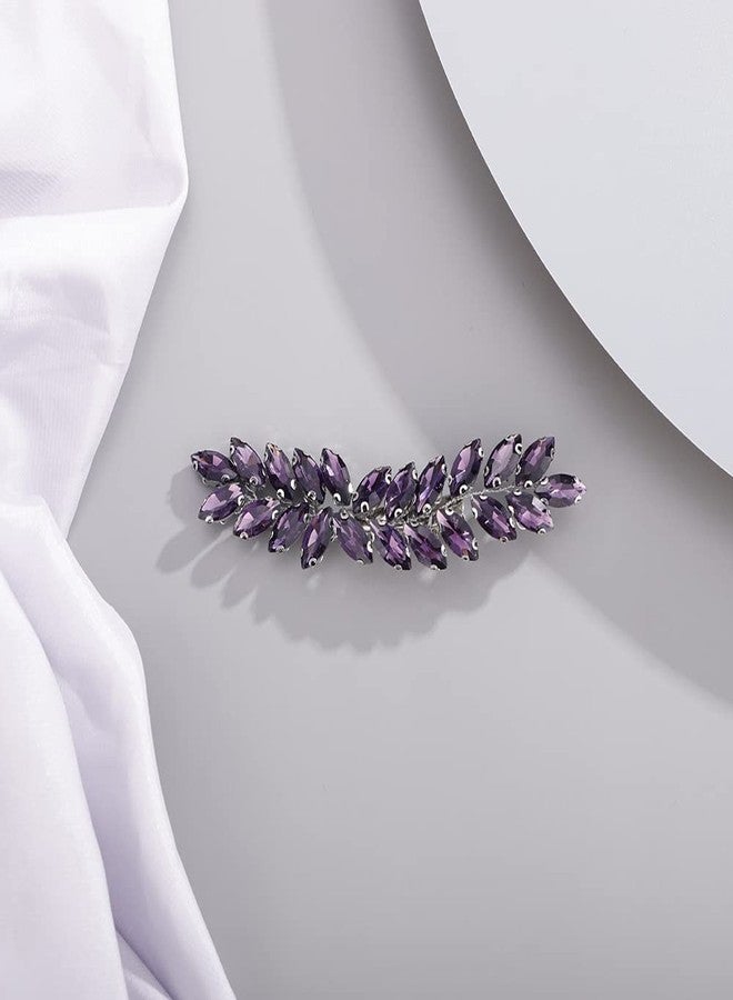 BERYUAN Purple Color Crystal Hair Clip for Women and Girls Crystals Hair Clip Prom Party Hair Pieces Bridal Bridesmaid Hair Accessories - Image 2