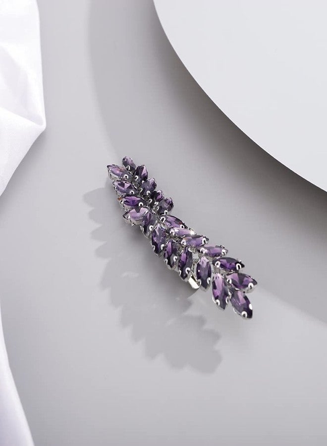 BERYUAN Purple Color Crystal Hair Clip for Women and Girls Crystals Hair Clip Prom Party Hair Pieces Bridal Bridesmaid Hair Accessories - Image 3