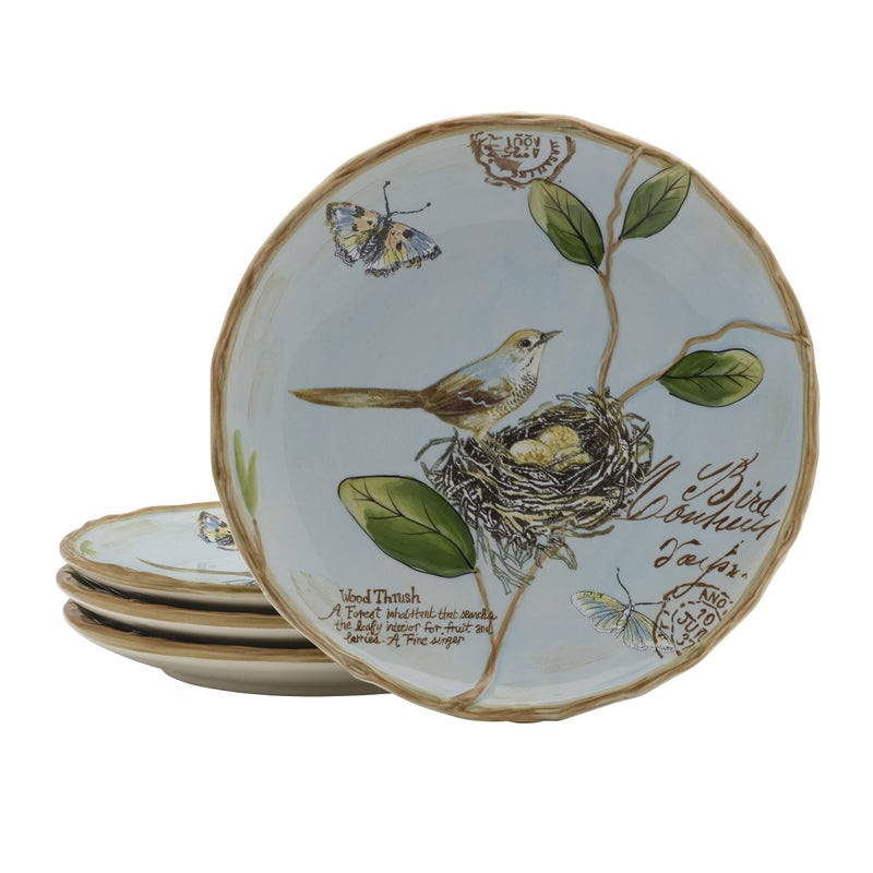 Fitz & Floyd Fitz and Floyd Toulouse Accent Salad Plates Set of 4 9Inch Blue 