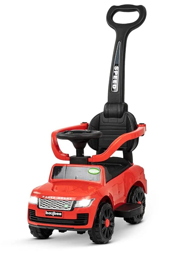 BAYBEE Rover Pro Push Ride-On Car for Kids – Red Baby Car with Music, Lights, Parental Handle & Storage | Ride-On Toy for Boys & Girls (1–3 Years) - Image 1