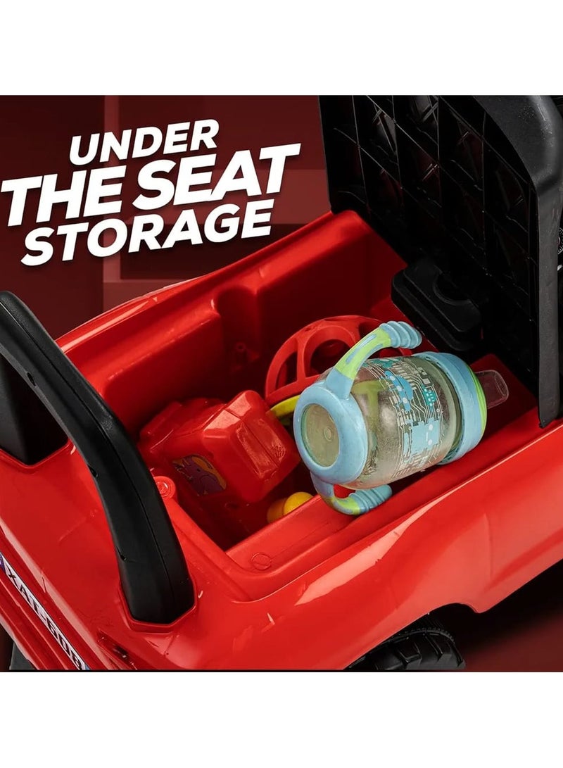 BAYBEE Rover Pro Push Ride-On Car for Kids – Red Baby Car with Music, Lights, Parental Handle & Storage | Ride-On Toy for Boys & Girls (1–3 Years) - Image 2
