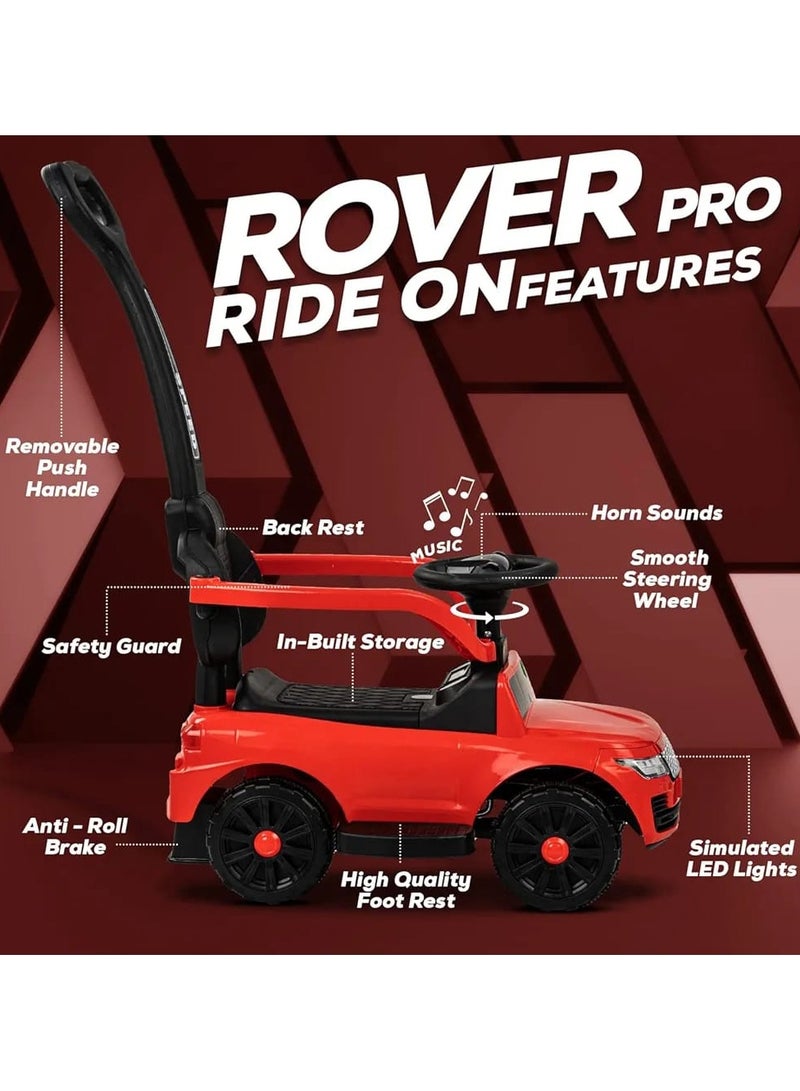 BAYBEE Rover Pro Push Ride-On Car for Kids – Red Baby Car with Music, Lights, Parental Handle & Storage | Ride-On Toy for Boys & Girls (1–3 Years) - Image 4
