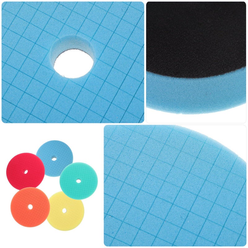 5Pcs Car Buffer Pads Polishing Sponge Set Self Adhesive Backing Plates For Mini Drill Buffing Kit - Image 4