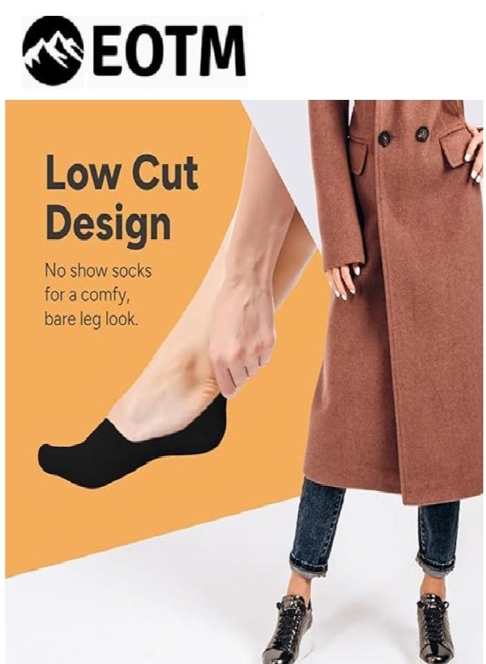 اي او تي م 12 زوجًا من الجوارب غير المرئية غير القابلة للانزلاق ذات القطع المنخفضة جدًا للنساء - Image 2