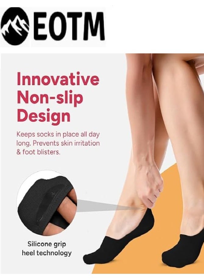 اي او تي م 12 زوجًا من الجوارب غير المرئية غير القابلة للانزلاق ذات القطع المنخفضة جدًا للنساء - Image 4