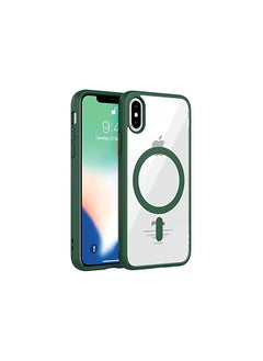 Transparent Crystal Case for iPhone XS Max Compatible with Charger, Slim, Shockproof, Shockproof Cover, Transparent Crystal Case for iPhone XS Max (Green)