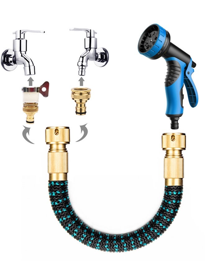 50 قدم قابلة للتوسع خنطة مع قوس - ثقيل قوة فائقة عالية 3750D - 4 طبقات من اللاتكس الأساسية - موصل النحاس فائقة القوة و 10 فوهات مع حقيبة تخزين - Image 4