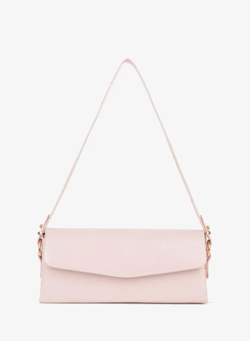 Women's Poppy Red Textured Synthetic Leather Lined Snap-Closure Hand, Arm and Shoulder Bag.