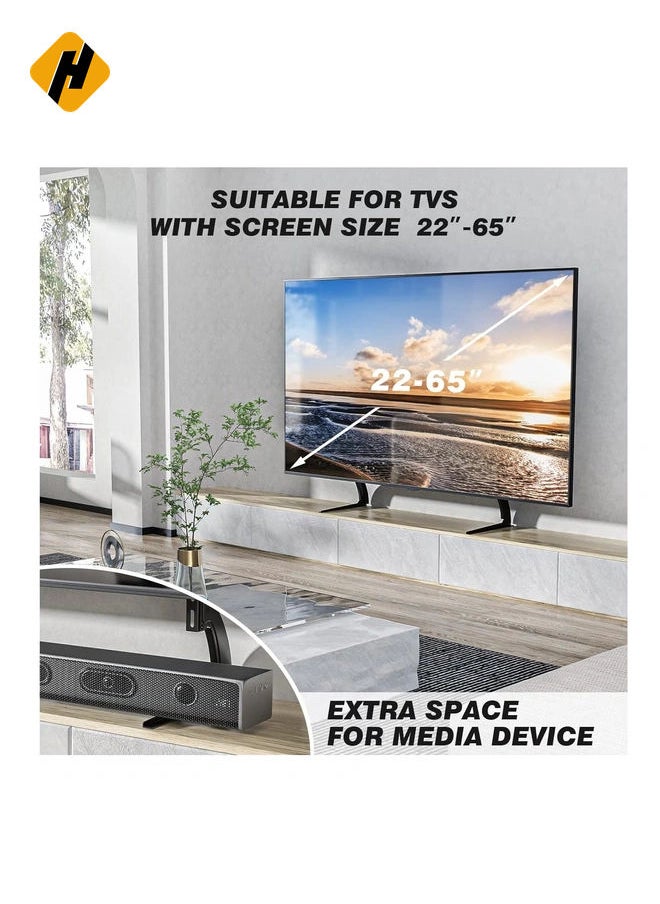 هوها 5RCOM TV Stand Mount ، Universal TV Stand Tabletop من 22 إلى 65 بوصة LCD LED LED أجهزة تلفزيون بشاشة مسطحة ، أرجل تلفزيونية ، يحمل ما يصل إلى 88 رطل ، Max Vesa 800 × 500 مم ، قاعدة تلفزيون قابلة للتعديل ، ارتفاع ، حامل تلفزيون  - Image 2