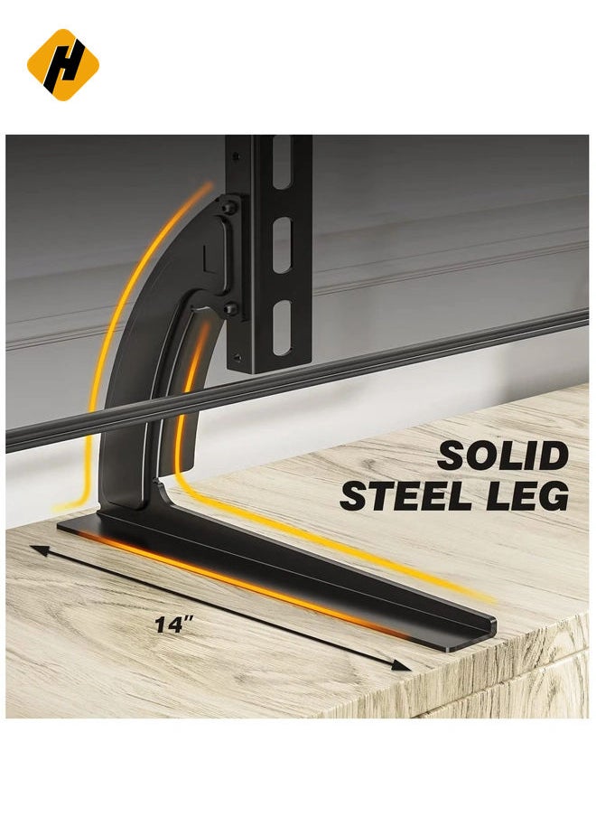 هوها 5RCOM TV Stand Mount ، Universal TV Stand Tabletop من 22 إلى 65 بوصة LCD LED LED أجهزة تلفزيون بشاشة مسطحة ، أرجل تلفزيونية ، يحمل ما يصل إلى 88 رطل ، Max Vesa 800 × 500 مم ، قاعدة تلفزيون قابلة للتعديل ، ارتفاع ، حامل تلفزيون  - Image 4