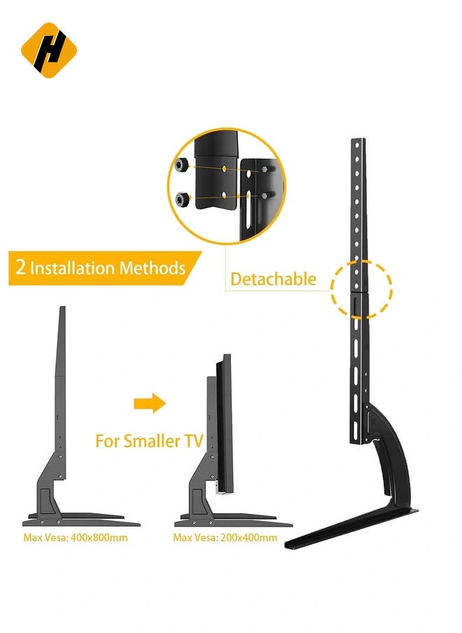 هوها 5RCOM TV Stand Mount ، Universal TV Stand Tabletop من 22 إلى 65 بوصة LCD LED LED أجهزة تلفزيون بشاشة مسطحة ، أرجل تلفزيونية ، يحمل ما يصل إلى 88 رطل ، Max Vesa 800 × 500 مم ، قاعدة تلفزيون قابلة للتعديل ، ارتفاع ، حامل تلفزيون  - Image 5